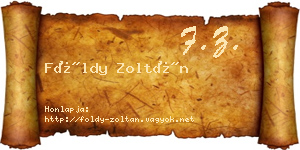 Földy Zoltán névjegykártya